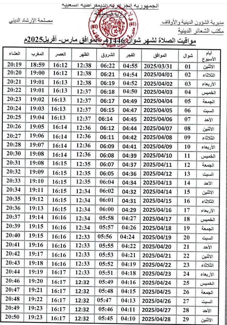 مواقيت الصلاة