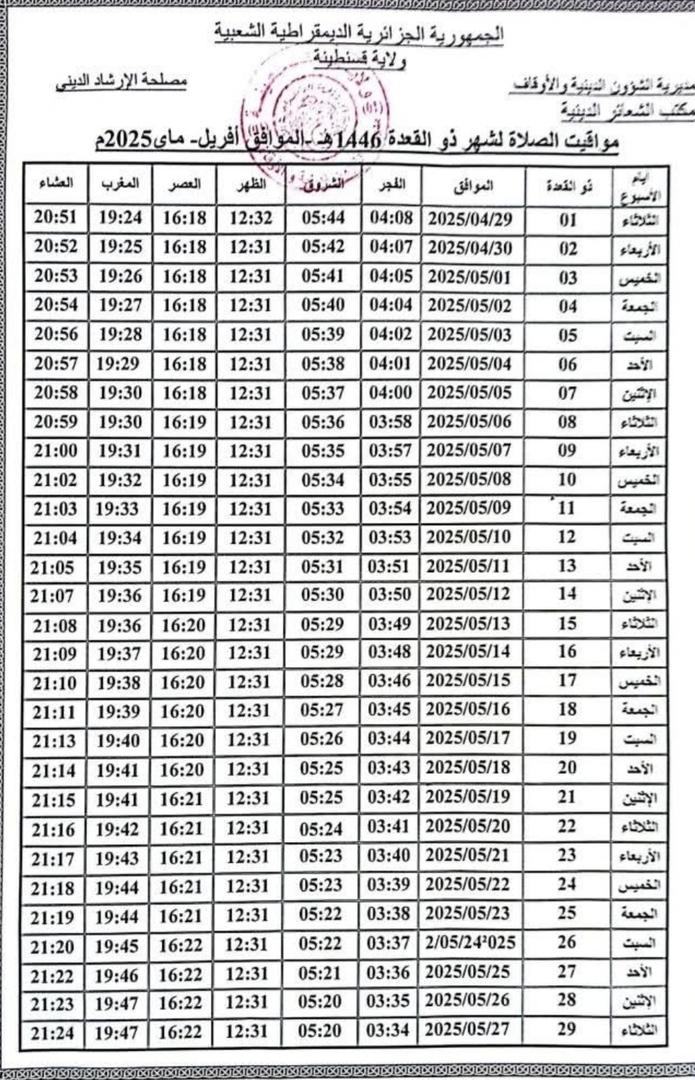 مواقيت الصلاة