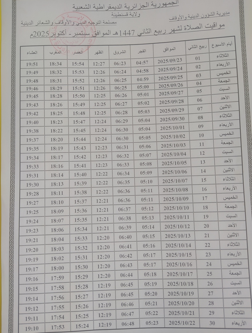 مواقيت الصلاة