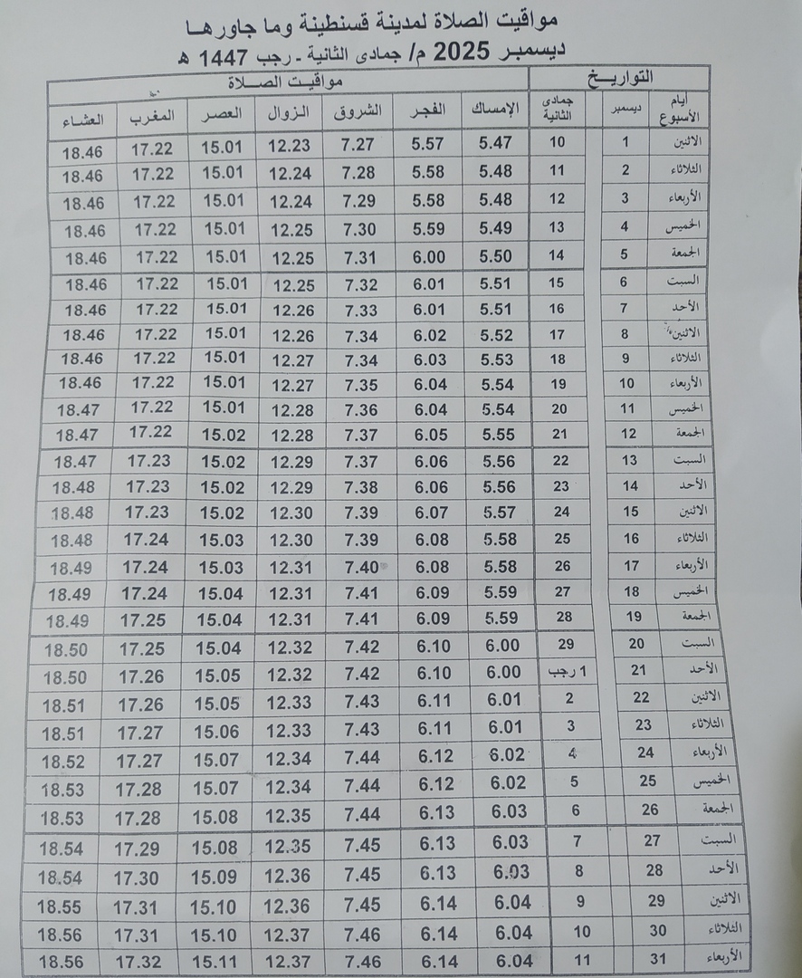 مواقيت الصلاة