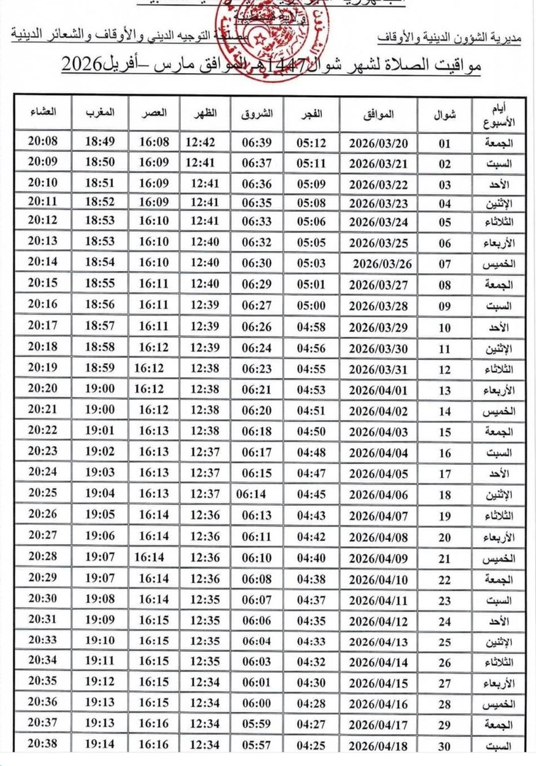 مواقيت الصلاة