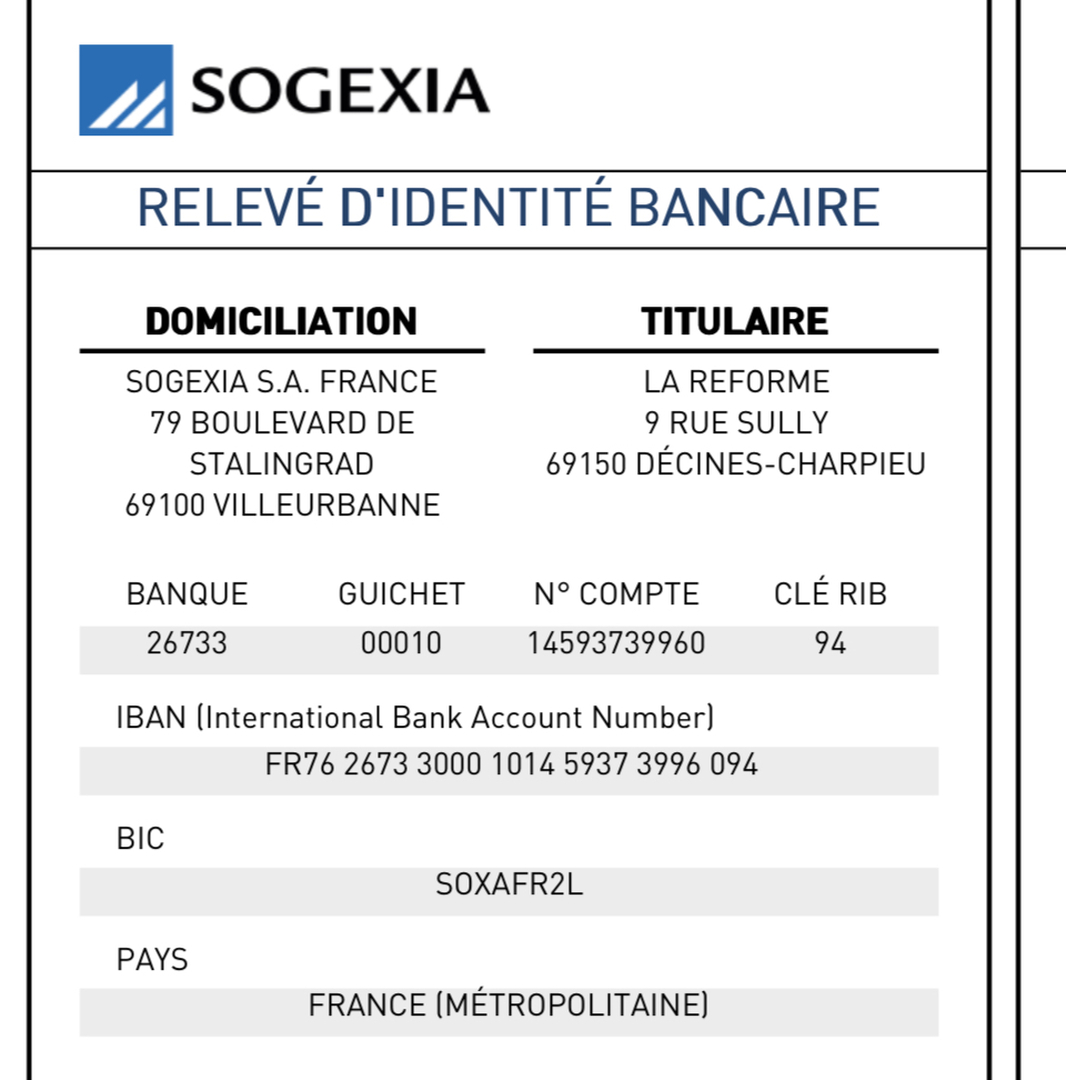 Nouvelles  coordonnées  bancaires