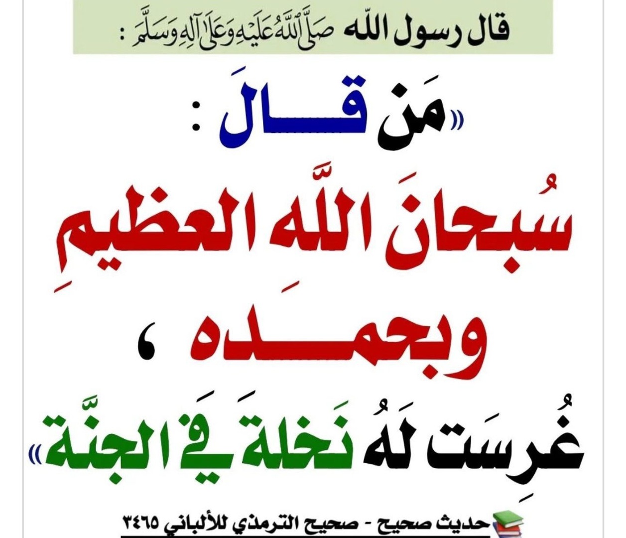سبحان الله وبحمده
