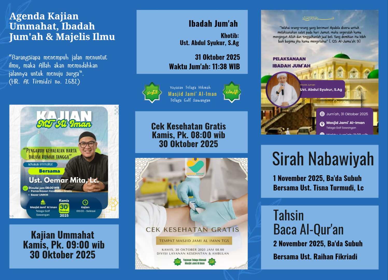 Kegiatan 30 Okt ~ 02 Nov 2025