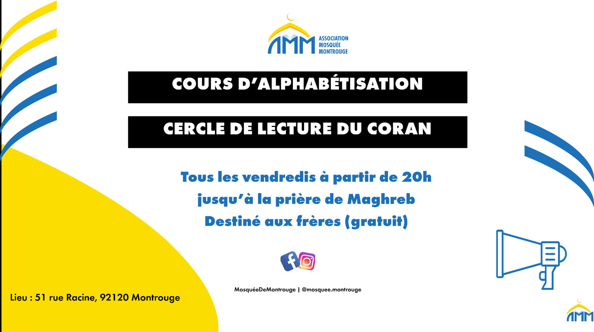 Cours hommes vendredi 20h