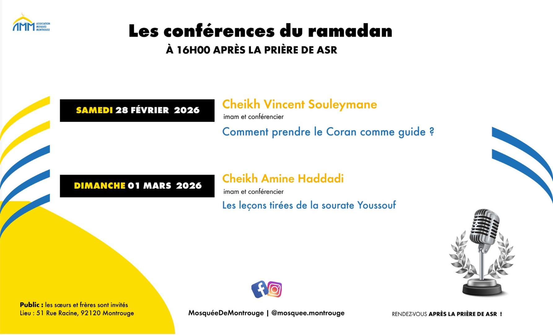 Conférences 2ème Week-end Ramadan