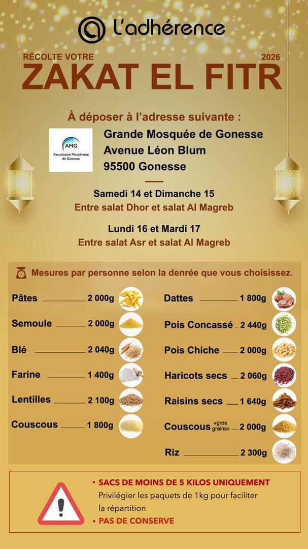 Dépôt Zakat al Fitr