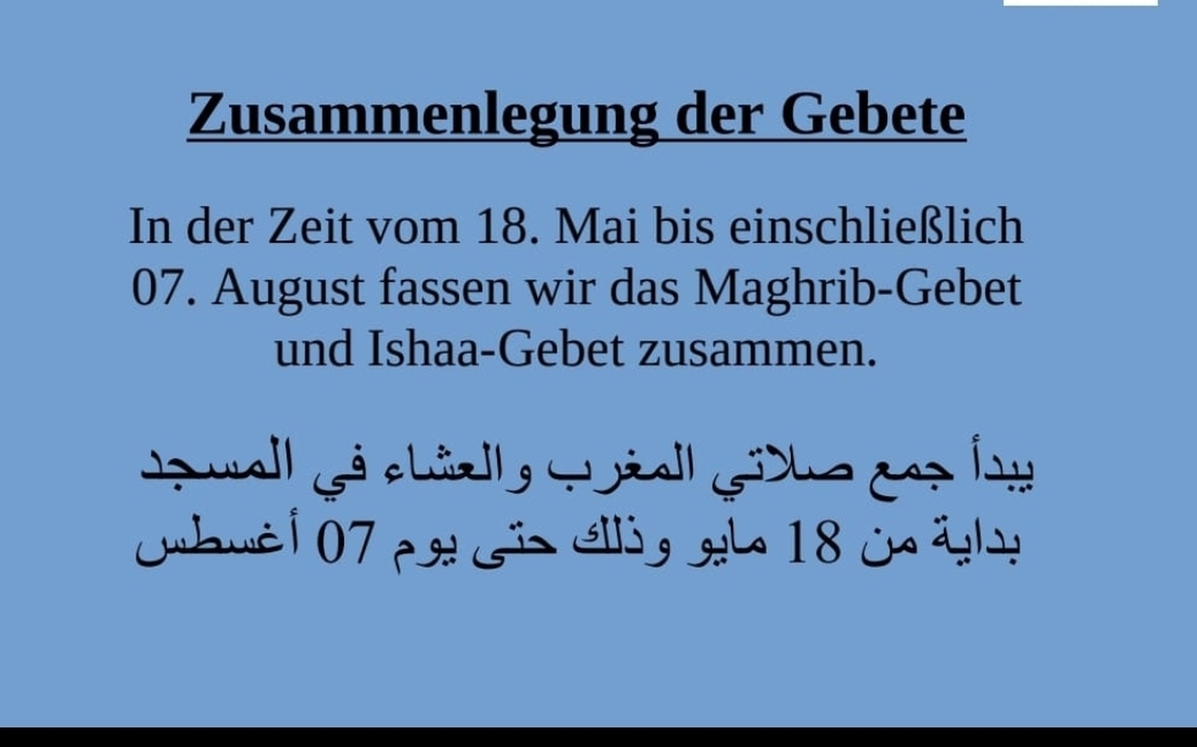 Gebetszeiten