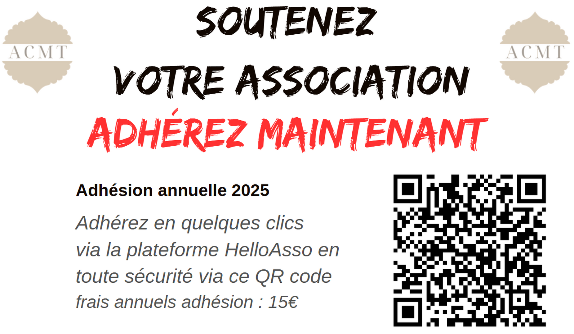 Soutenez votre association, Adhérez !
