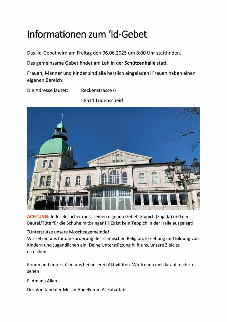 Informationen zum ‘Id-Gebet