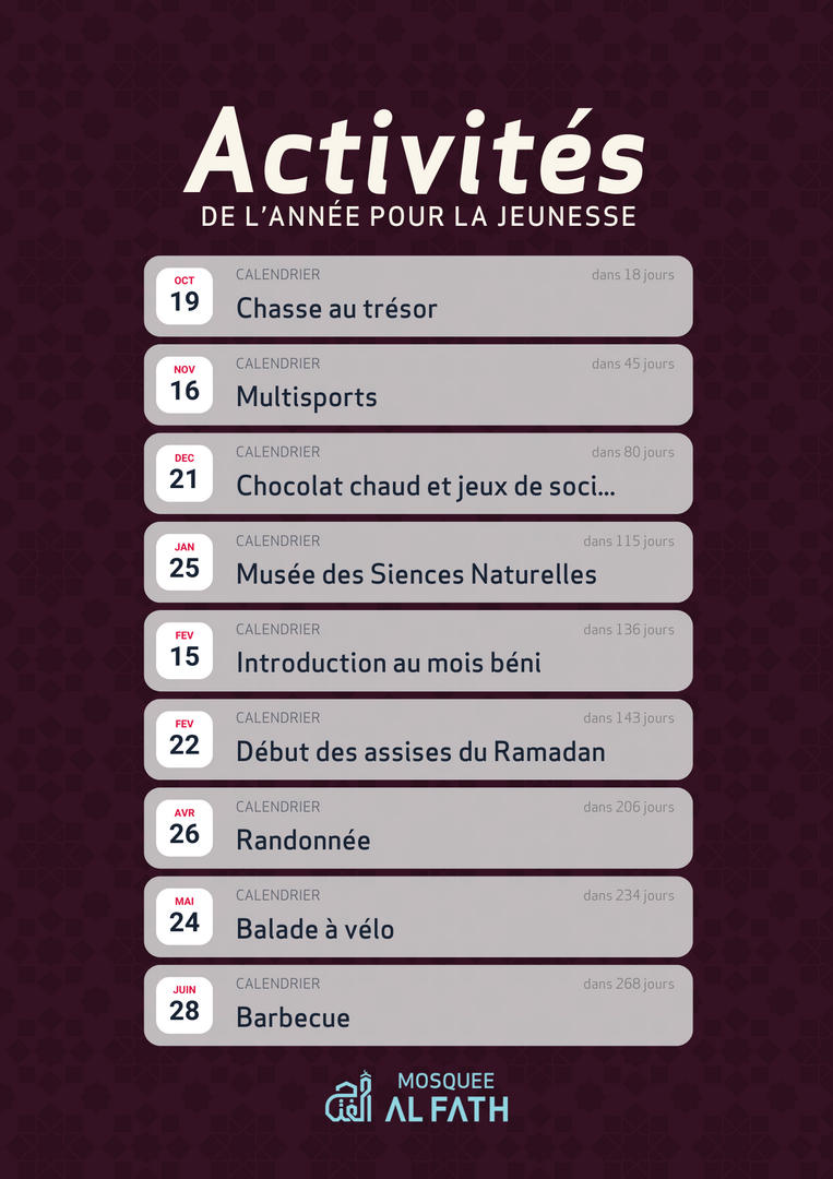 Jeunes hommes : Programme 2025 - 2026