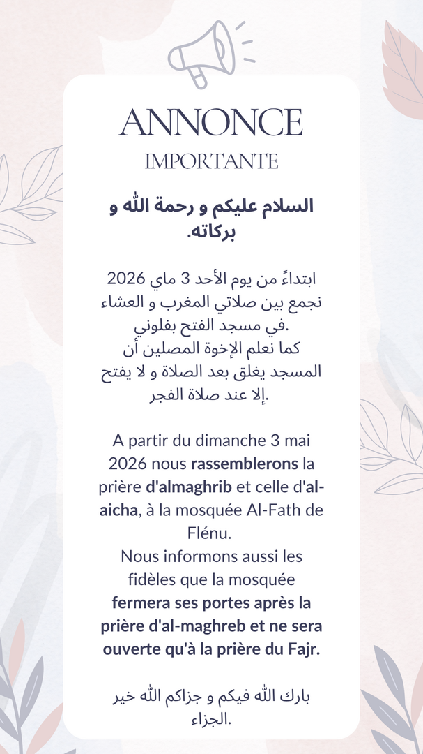 Rassemblement prières Maghreb - Icha
