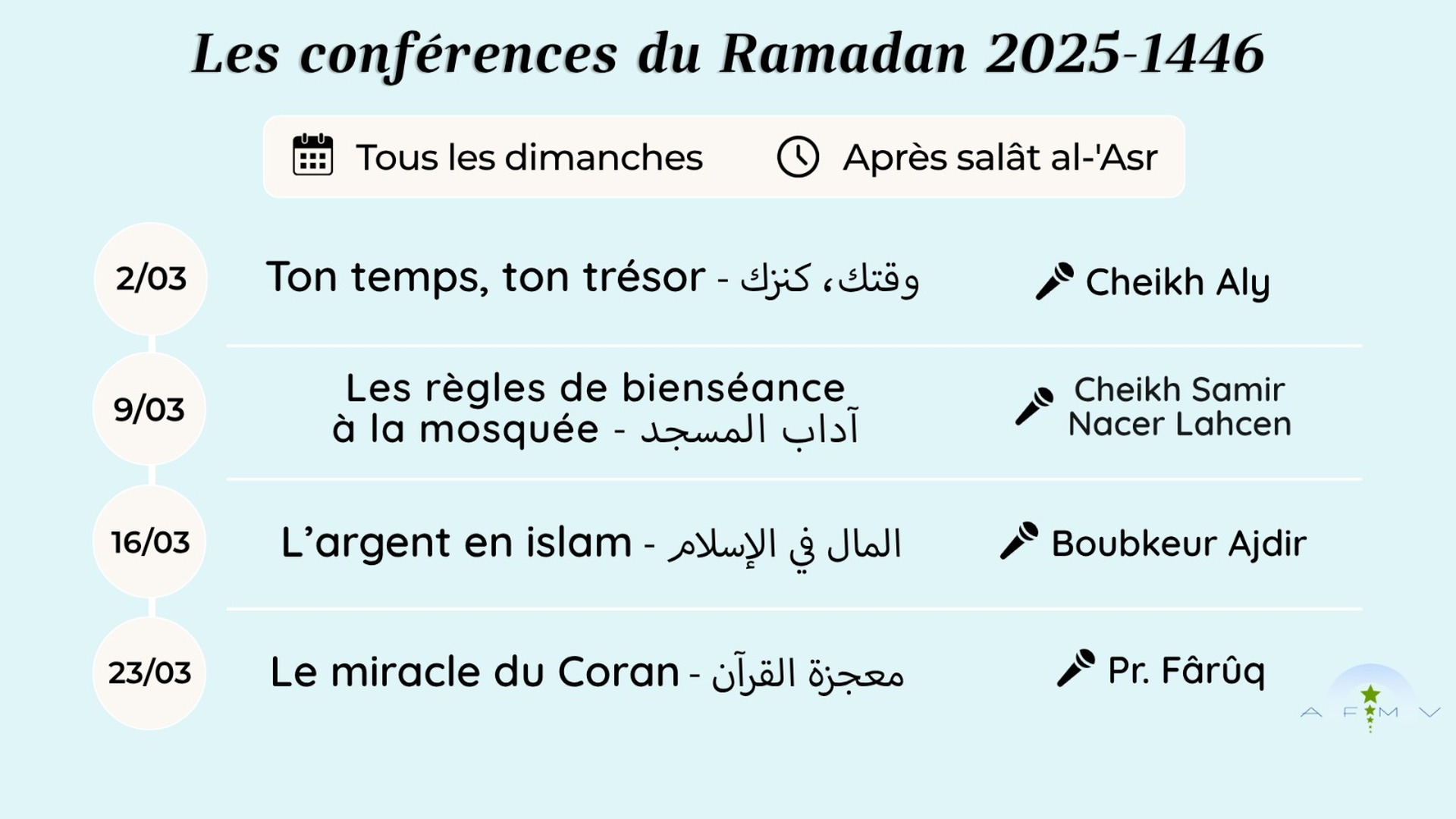 Conférences du mois de Ramadan