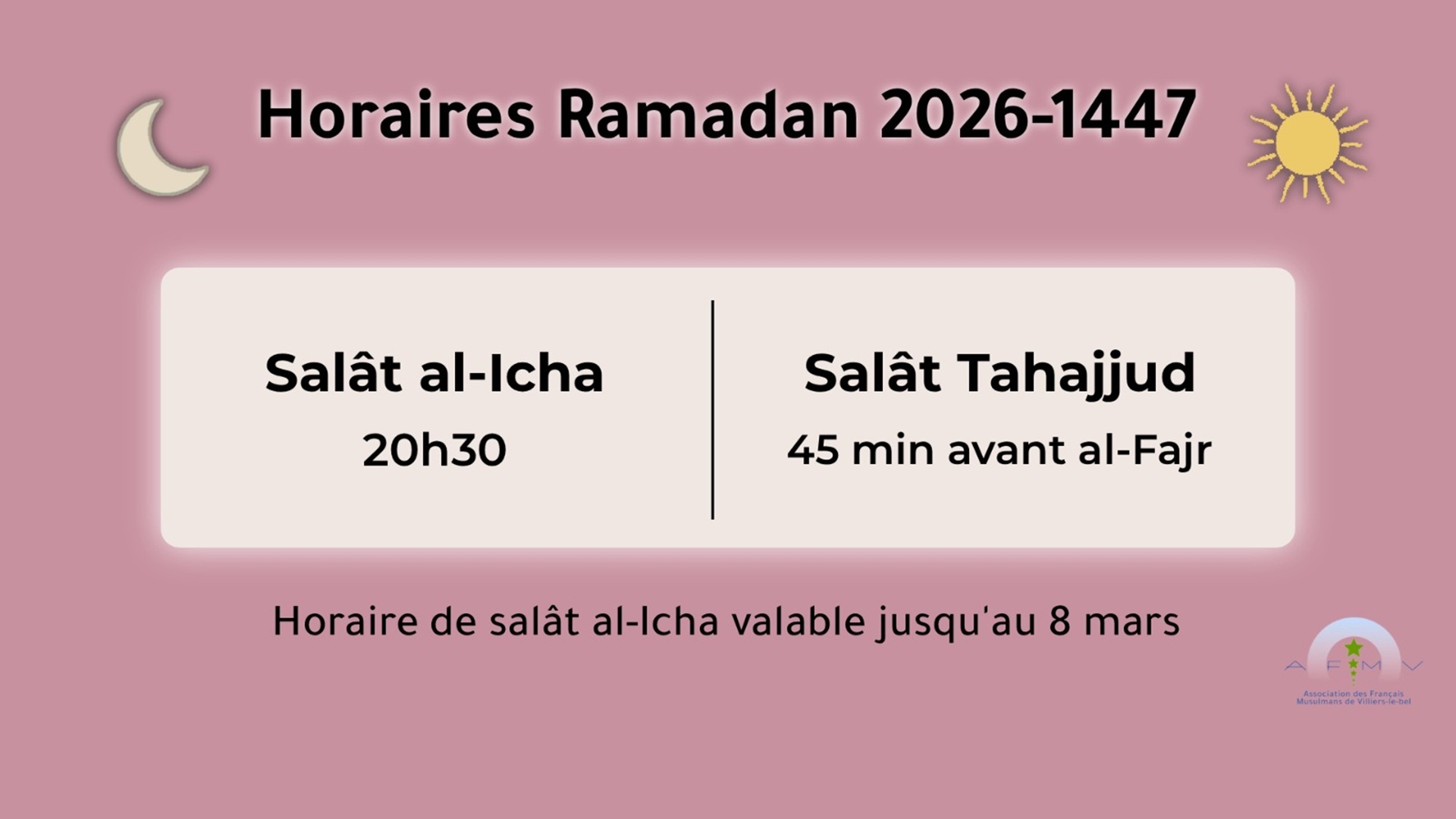 Salât Isha pendant le Ramadan