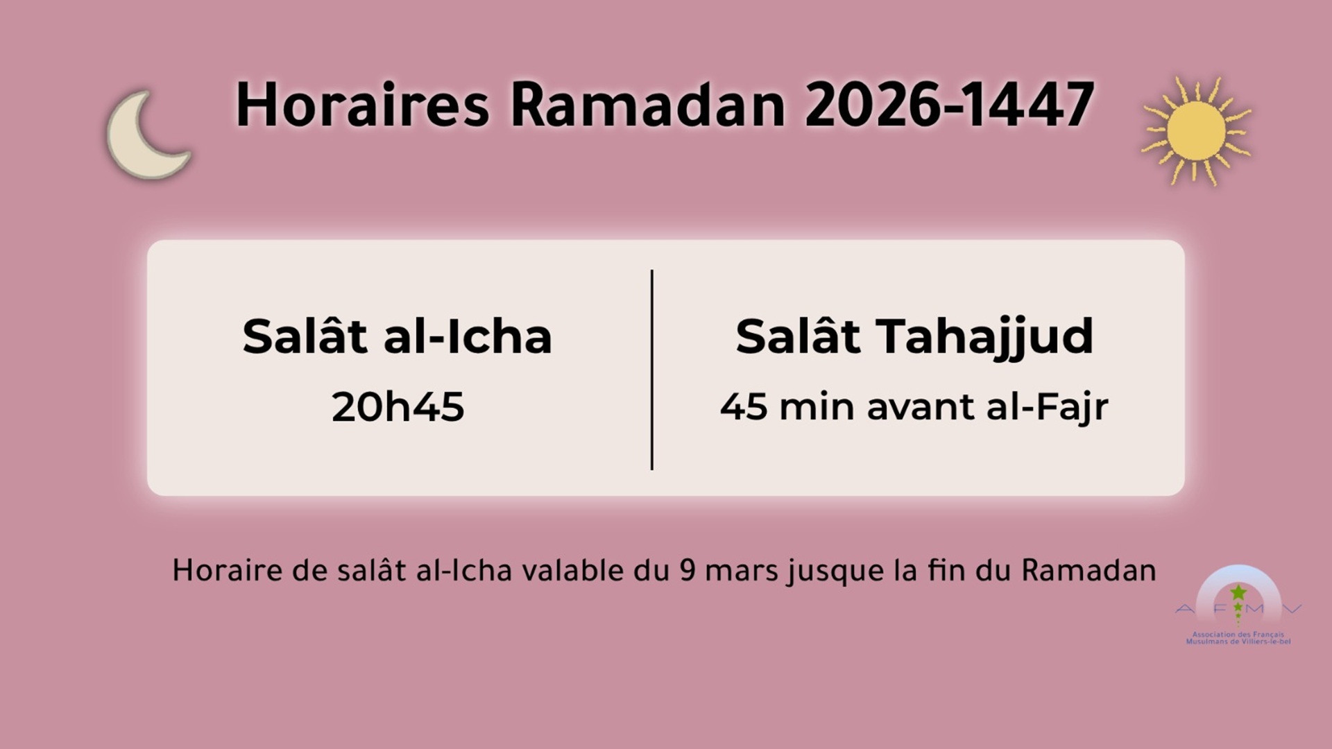 Salât Isha pendant le Ramadan