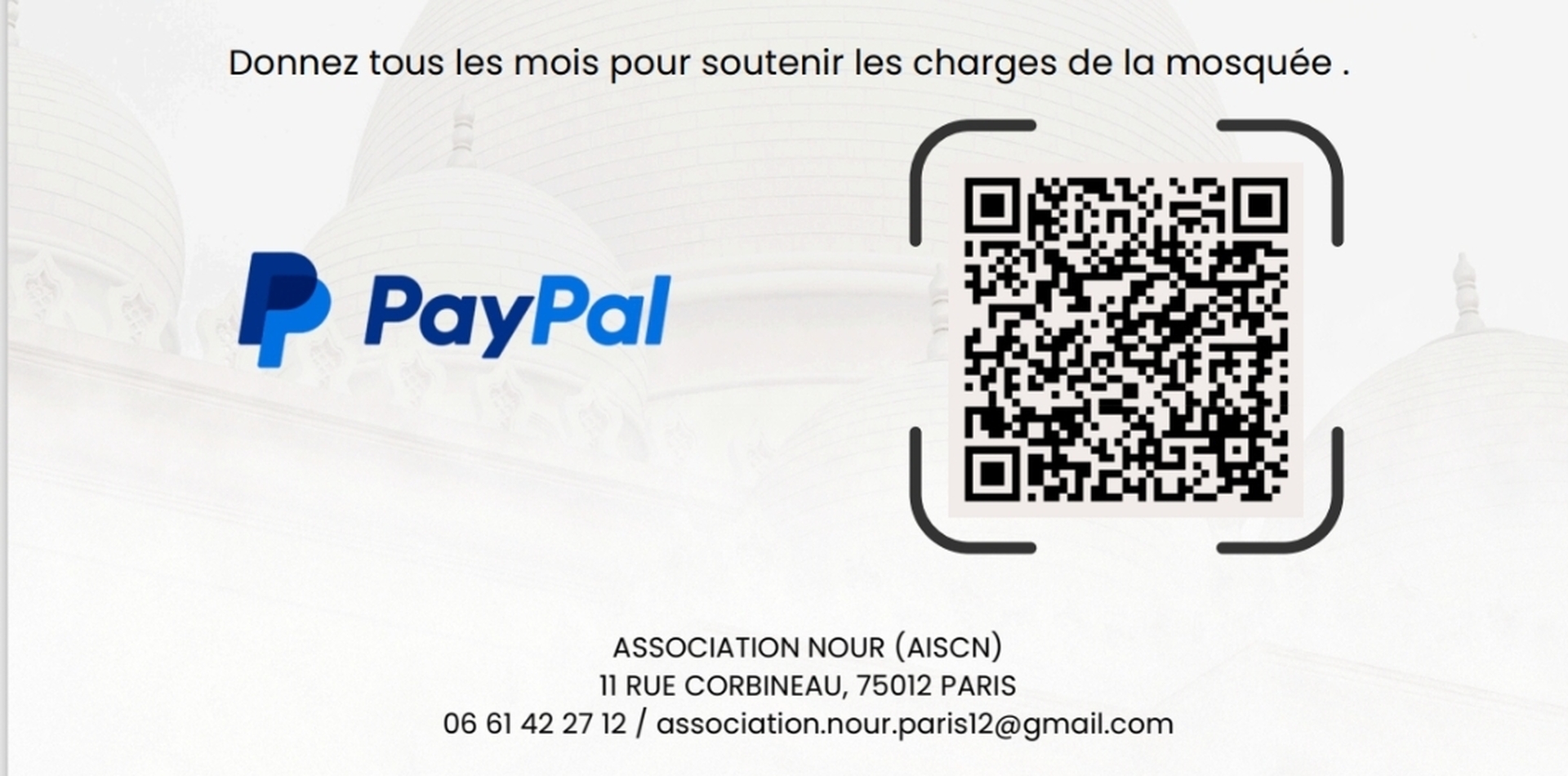 Je participe au charges de la mosquée