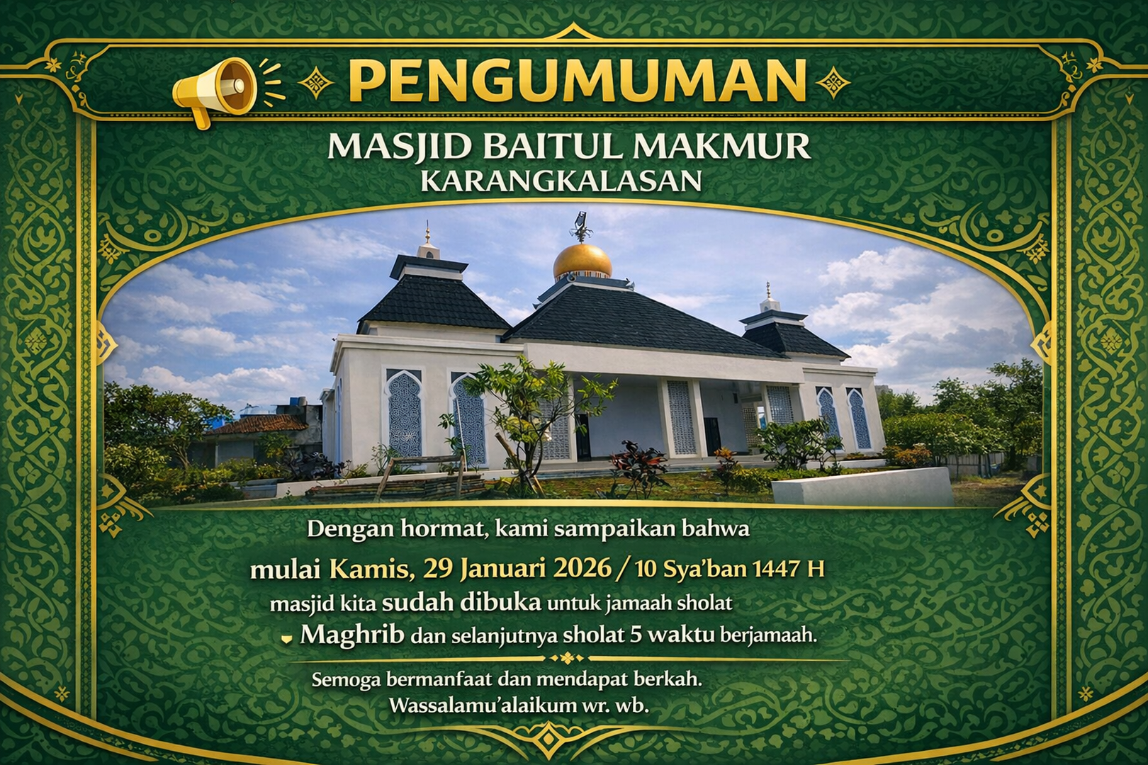 PEMBUKAAN MASJID