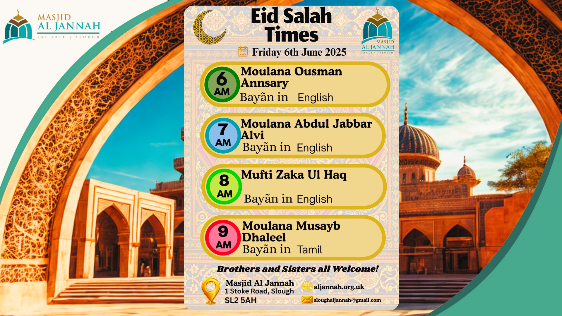 EiD-ul-Adha 2025 Sallah Timings