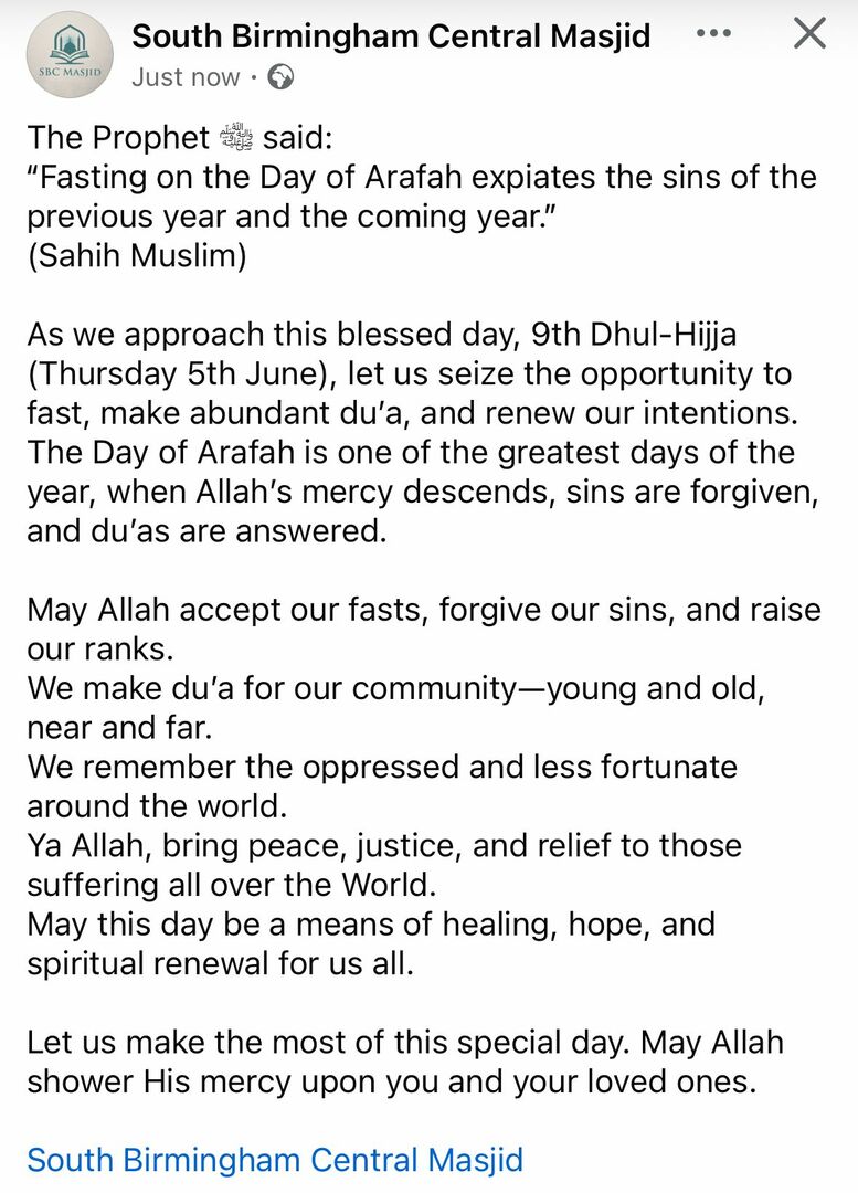 FASTING ARAFAH