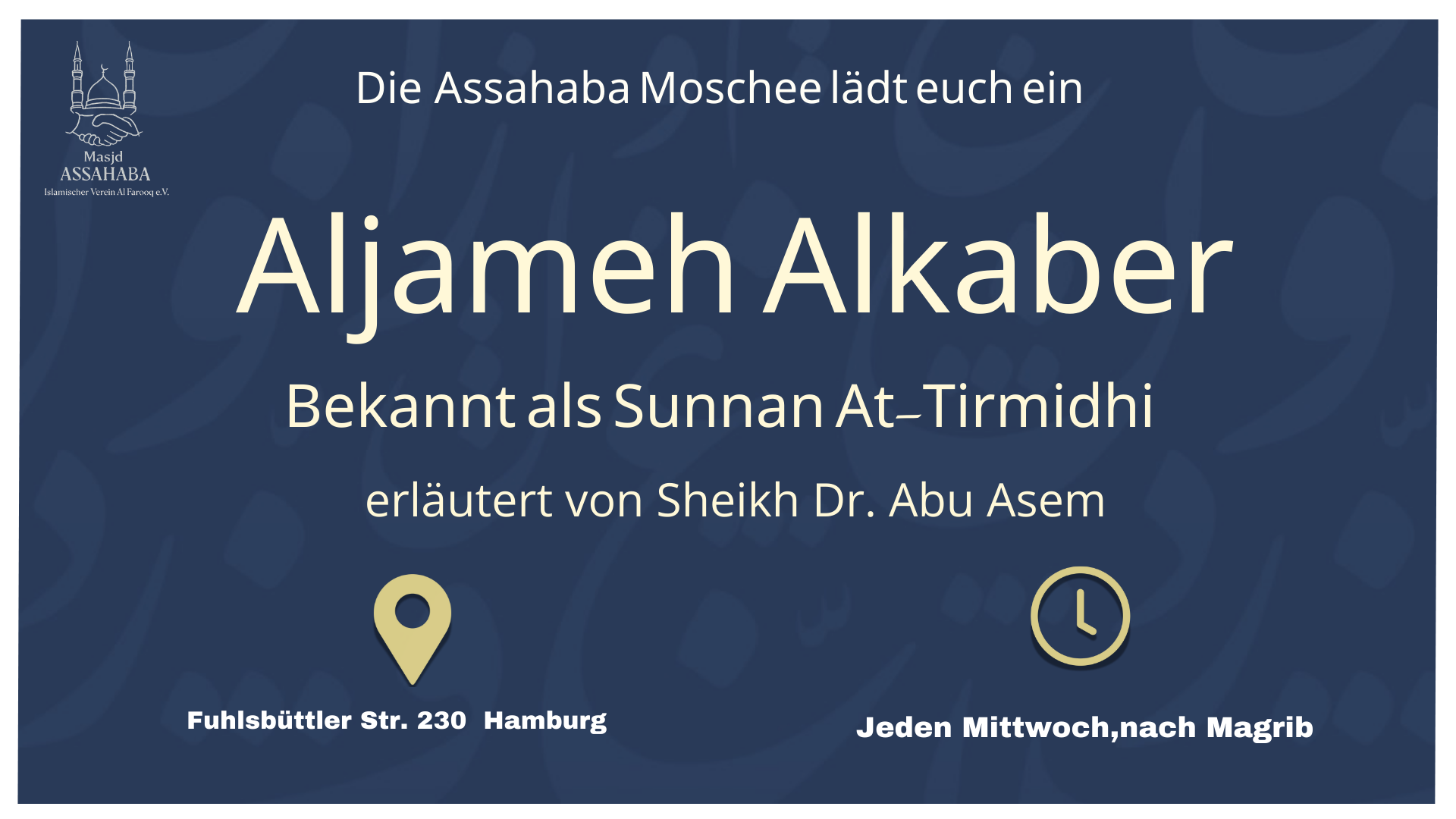 Hadith-Vortrag jeden Mittwoch