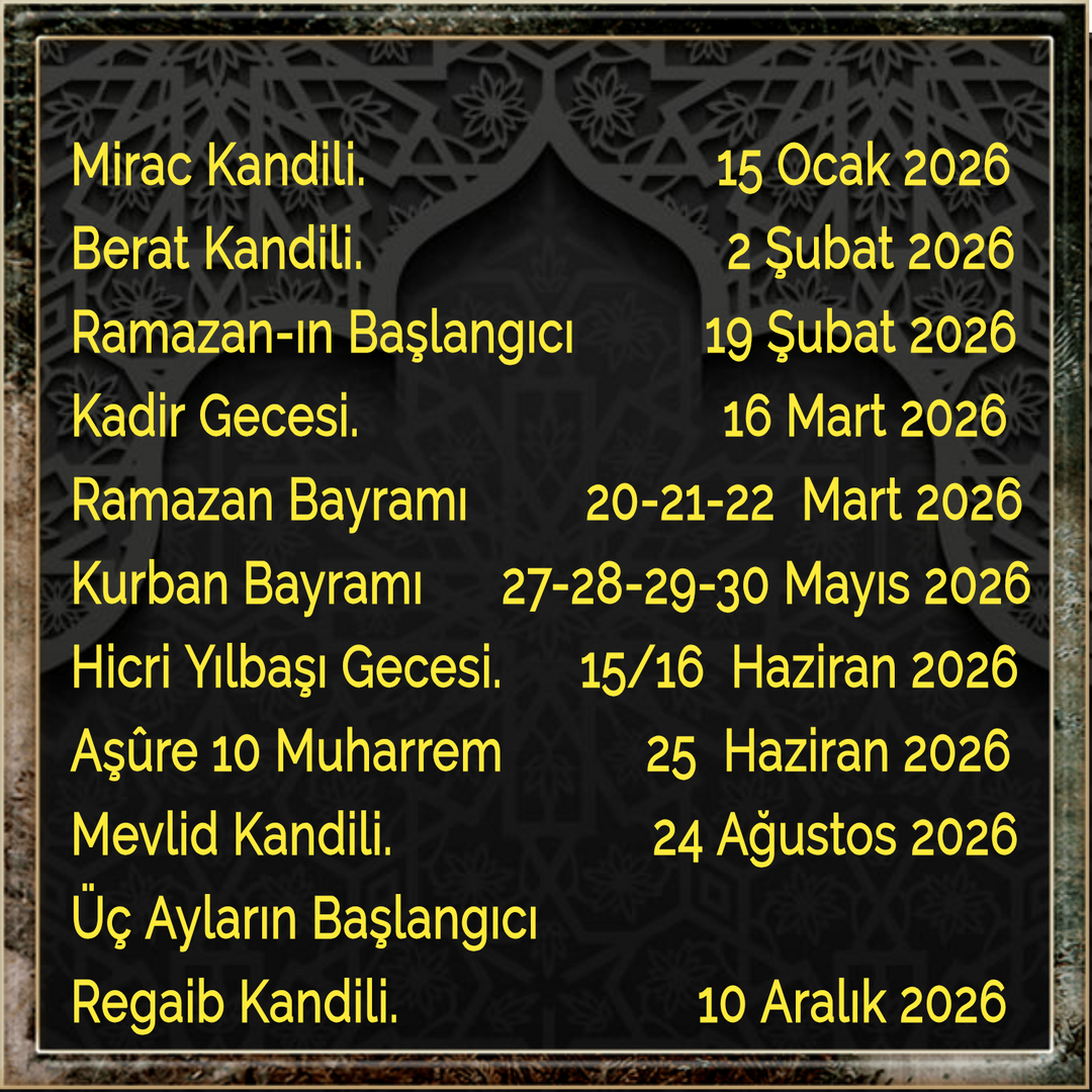 Dini Günler 2025-2026