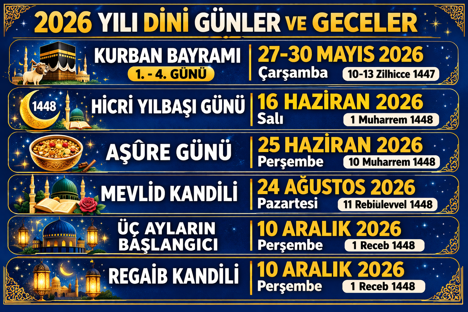 Dini Günler 2025-2026