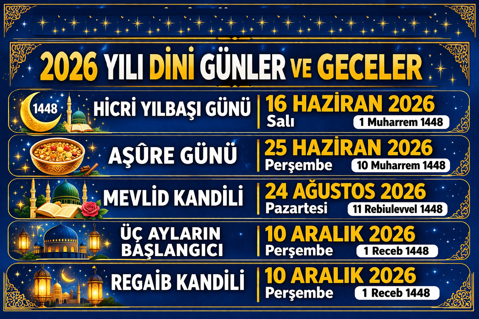 Dini Günler 2025-2026