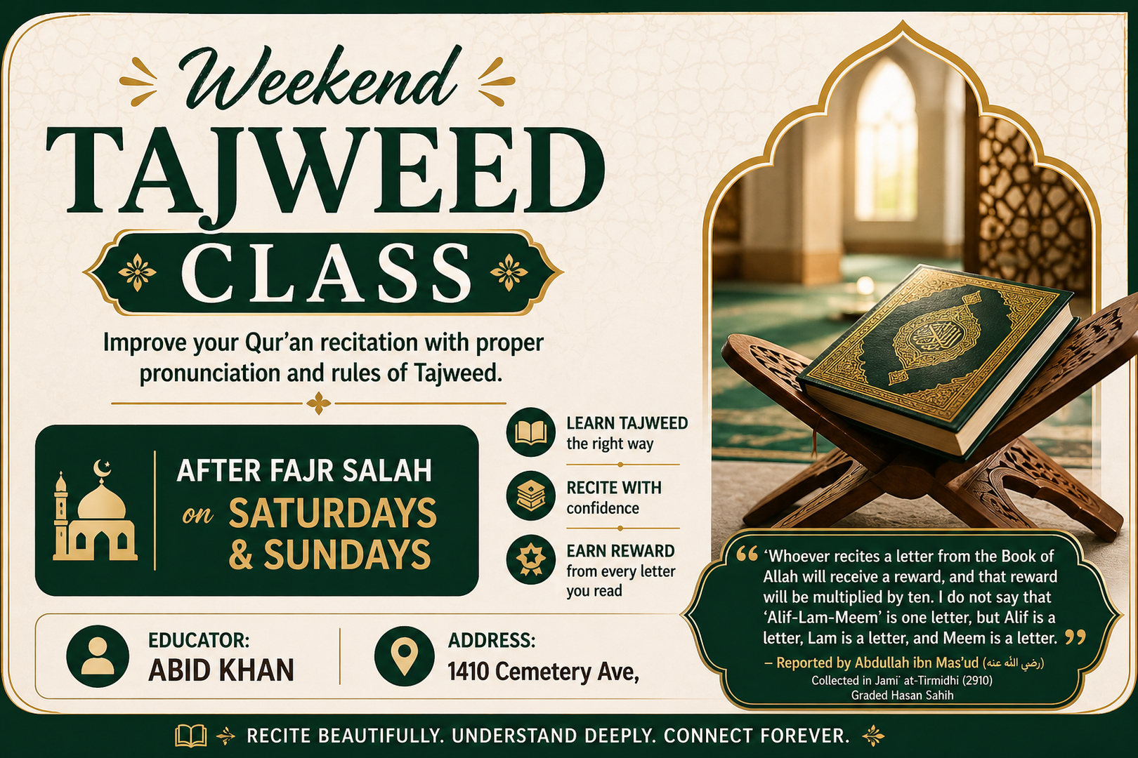 Weekend Tajweed Class