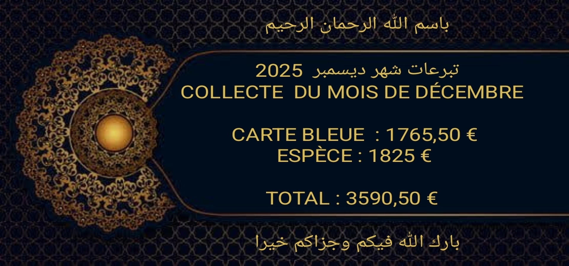 COLLECTE  DU MOIS DE DÉCEMBRE