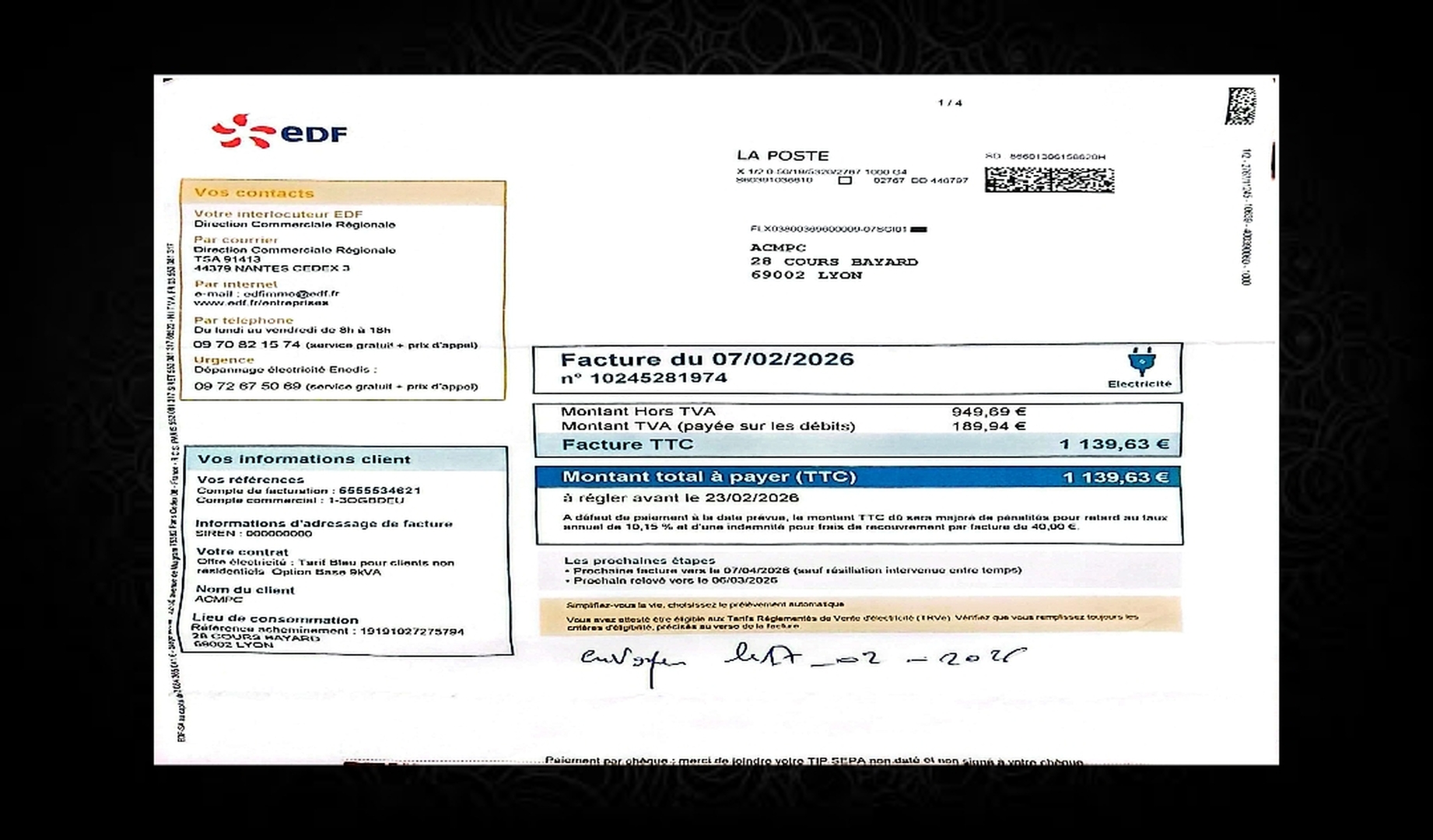 Facture  électricité