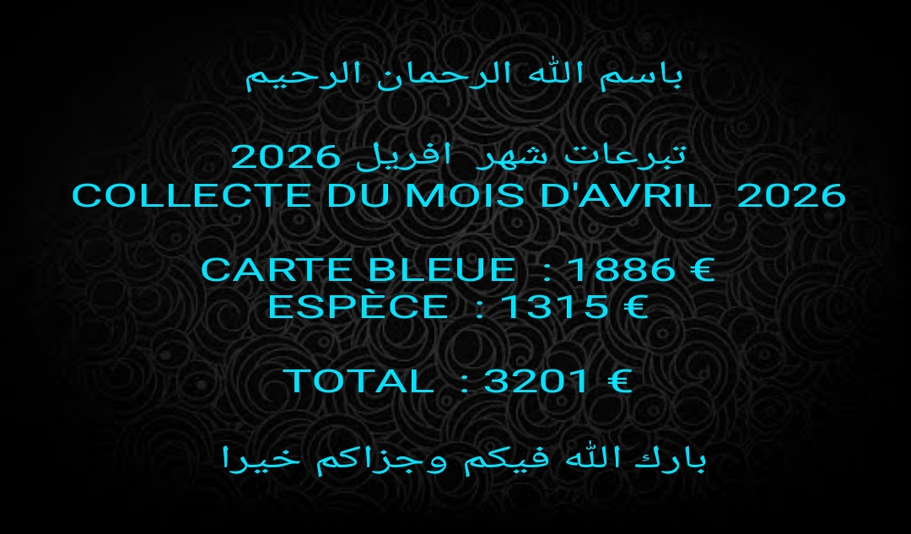 COLLECTE DU MOIS DE AVRIL