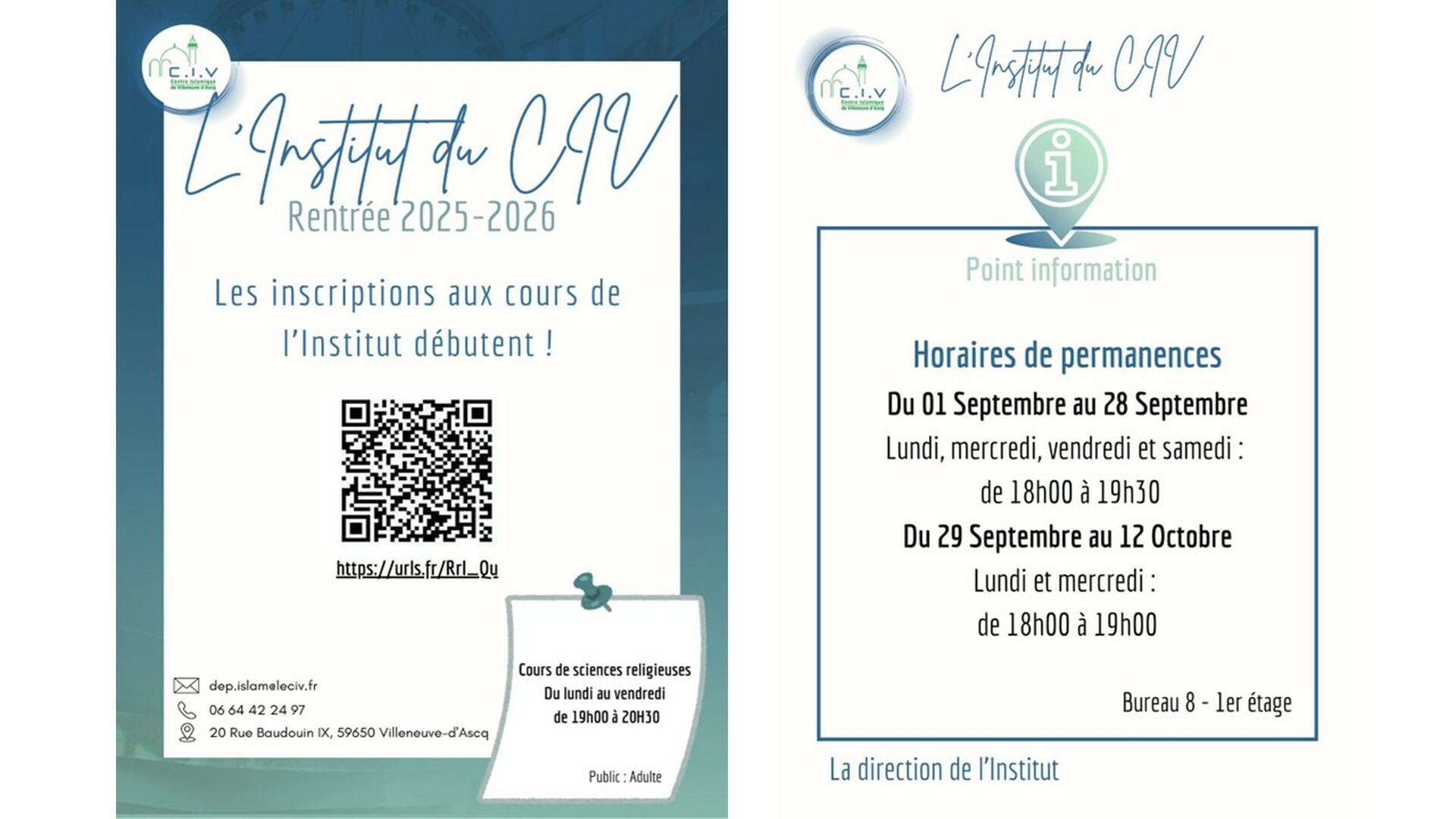 INSTITUT DU CIV : INFOS ET PERMANENCES