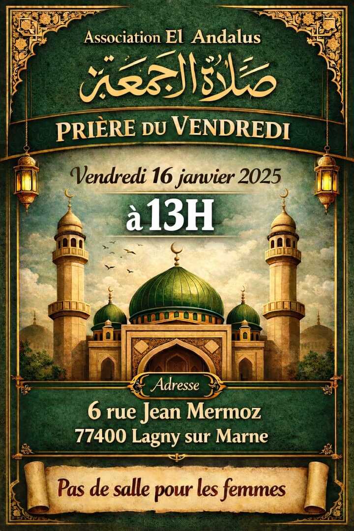 Salât Jomo3a le 16 Janv à 13H00