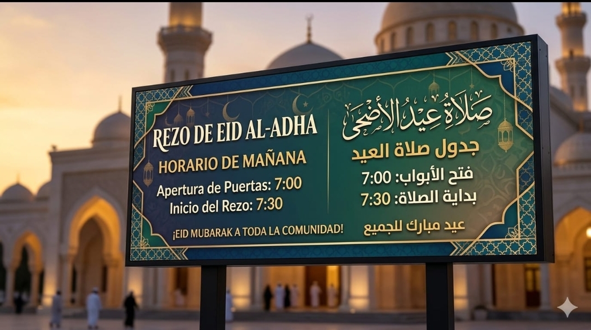 إعلان خاص بالمسجد