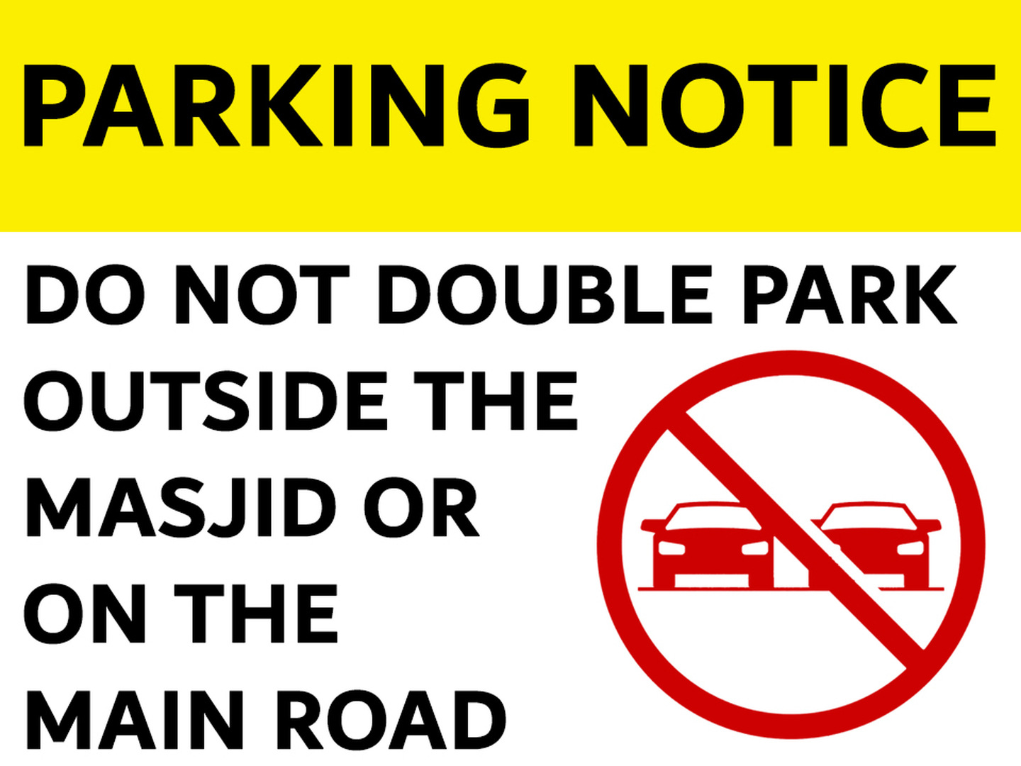 Parking Notice - Double Parking