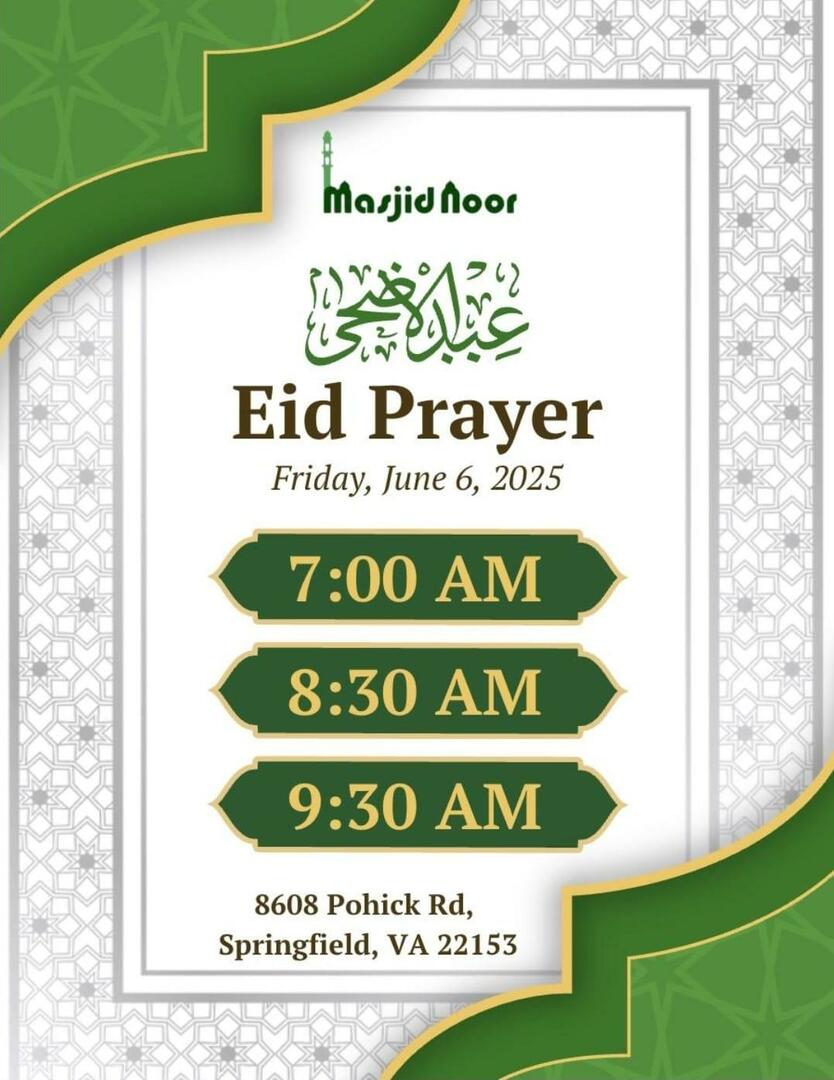 Eid al-Adha Prayer Times