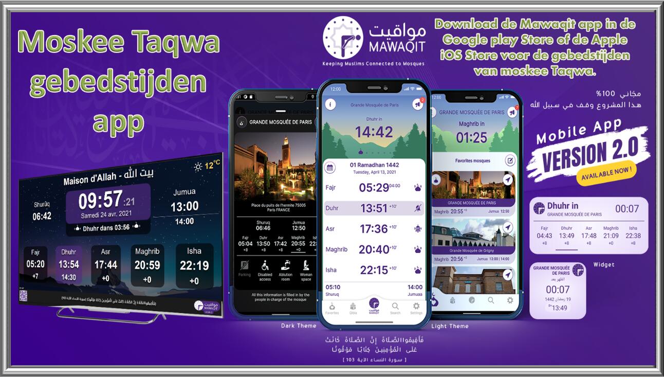 Moskee Taqwa gebedstijden app