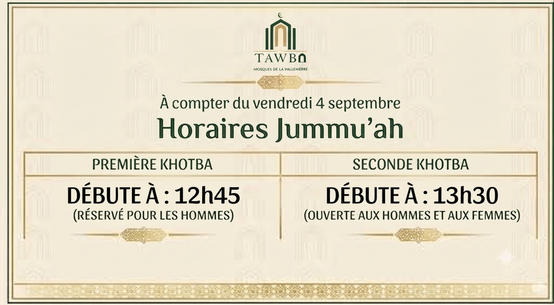 Horaires Joumouaa
