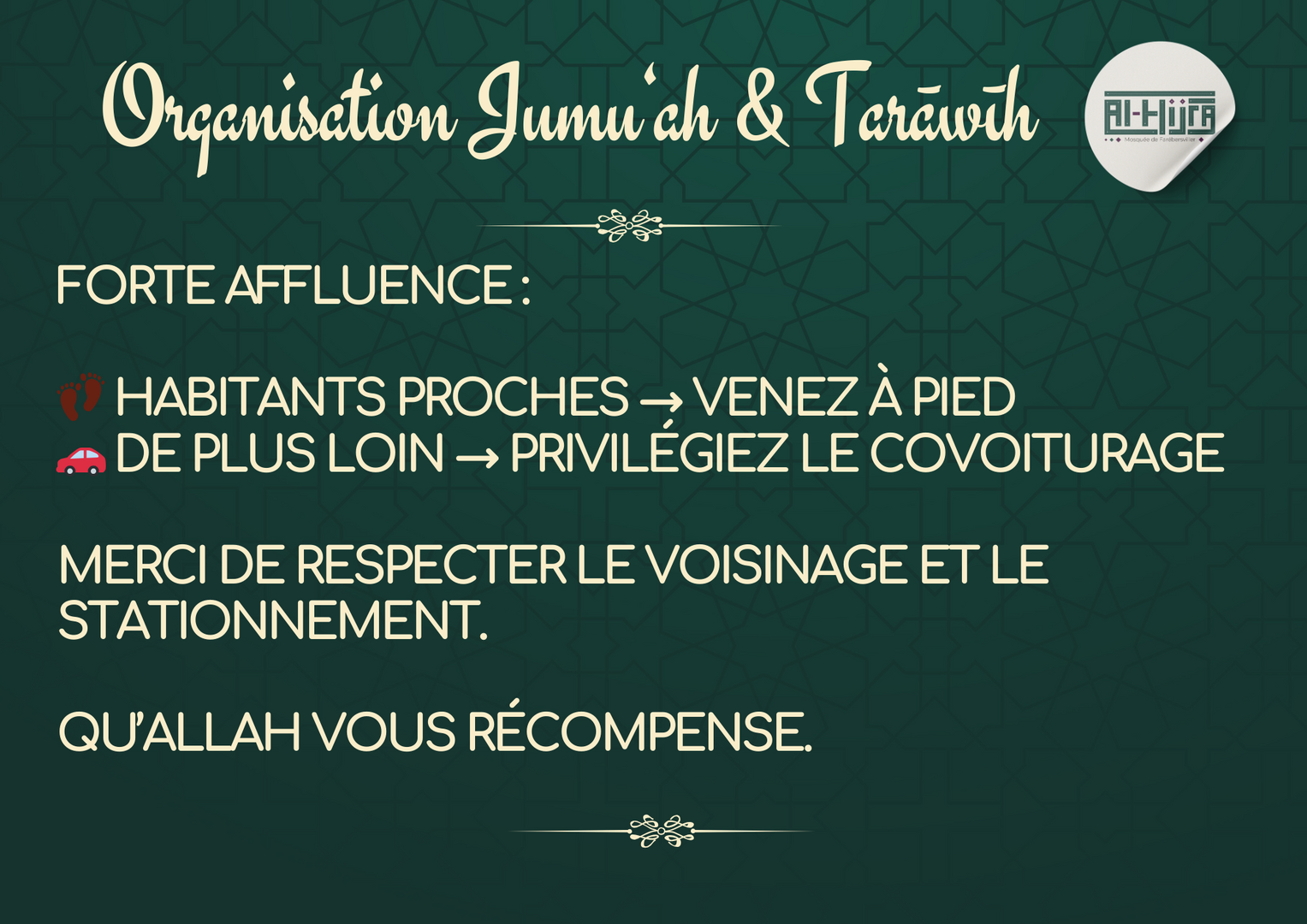 Jumu‘ah & Tarāwīḥ