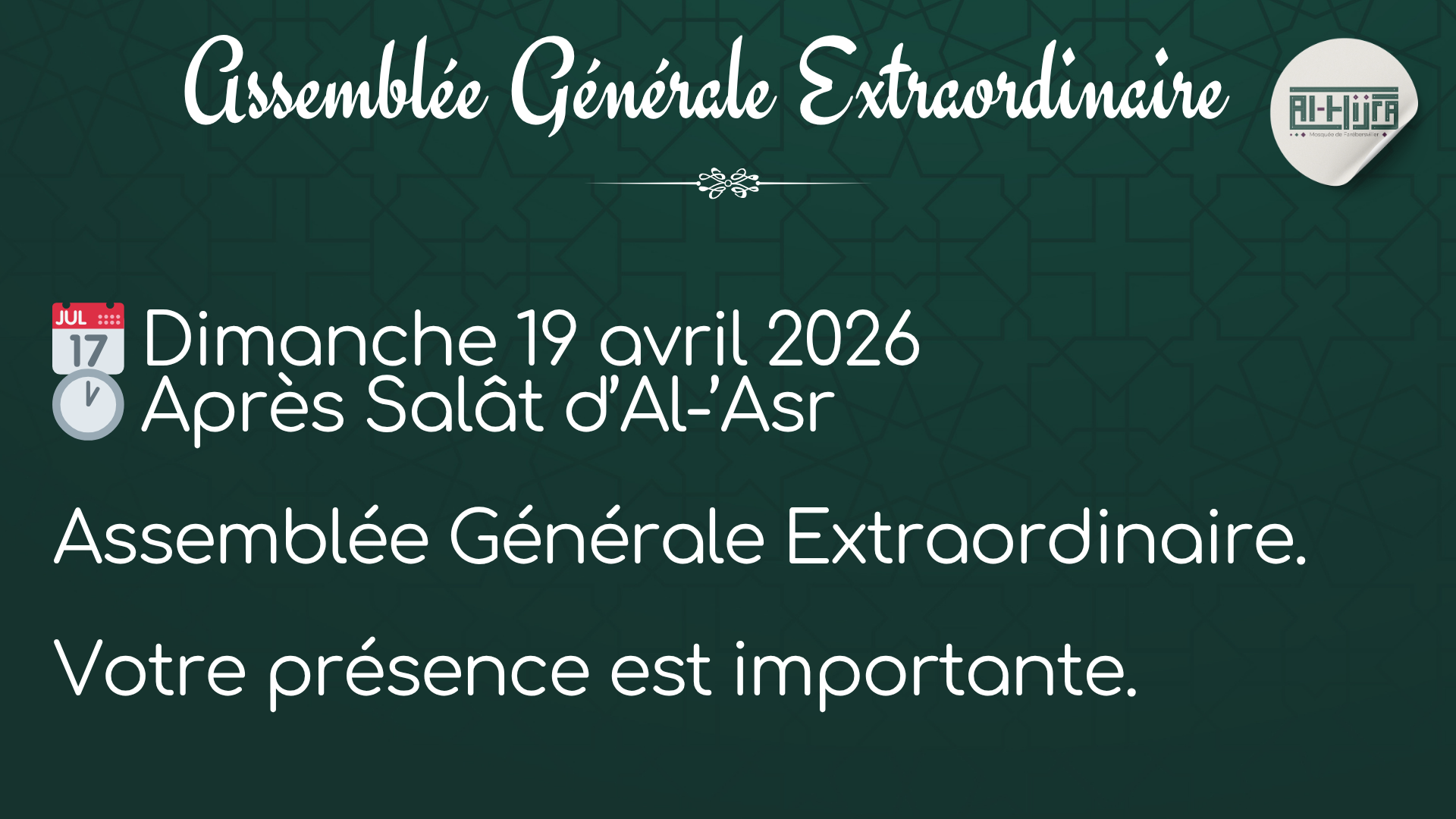 Assemblée Générale Extraordinaire