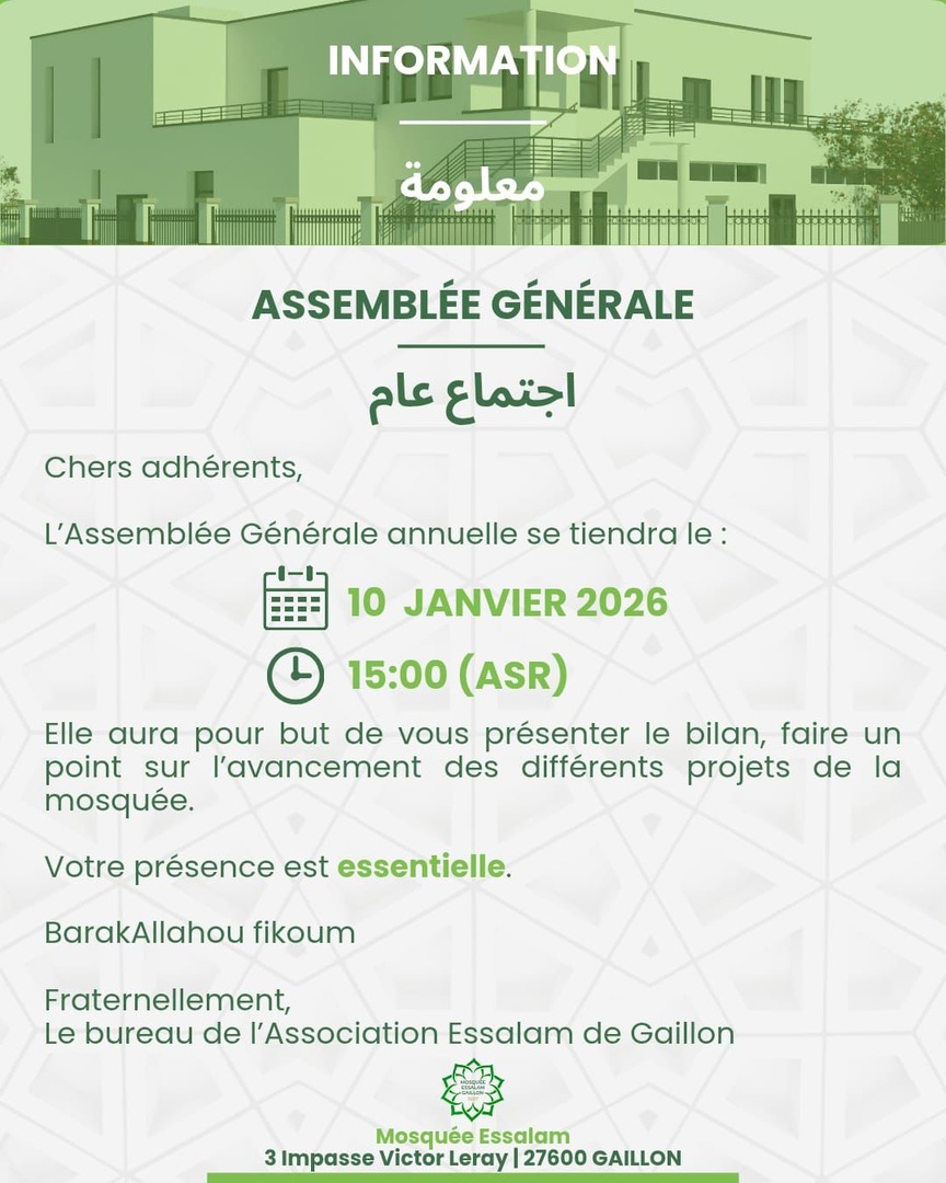 ASSEMBLÉE GÉNÉRALE 10/01/26