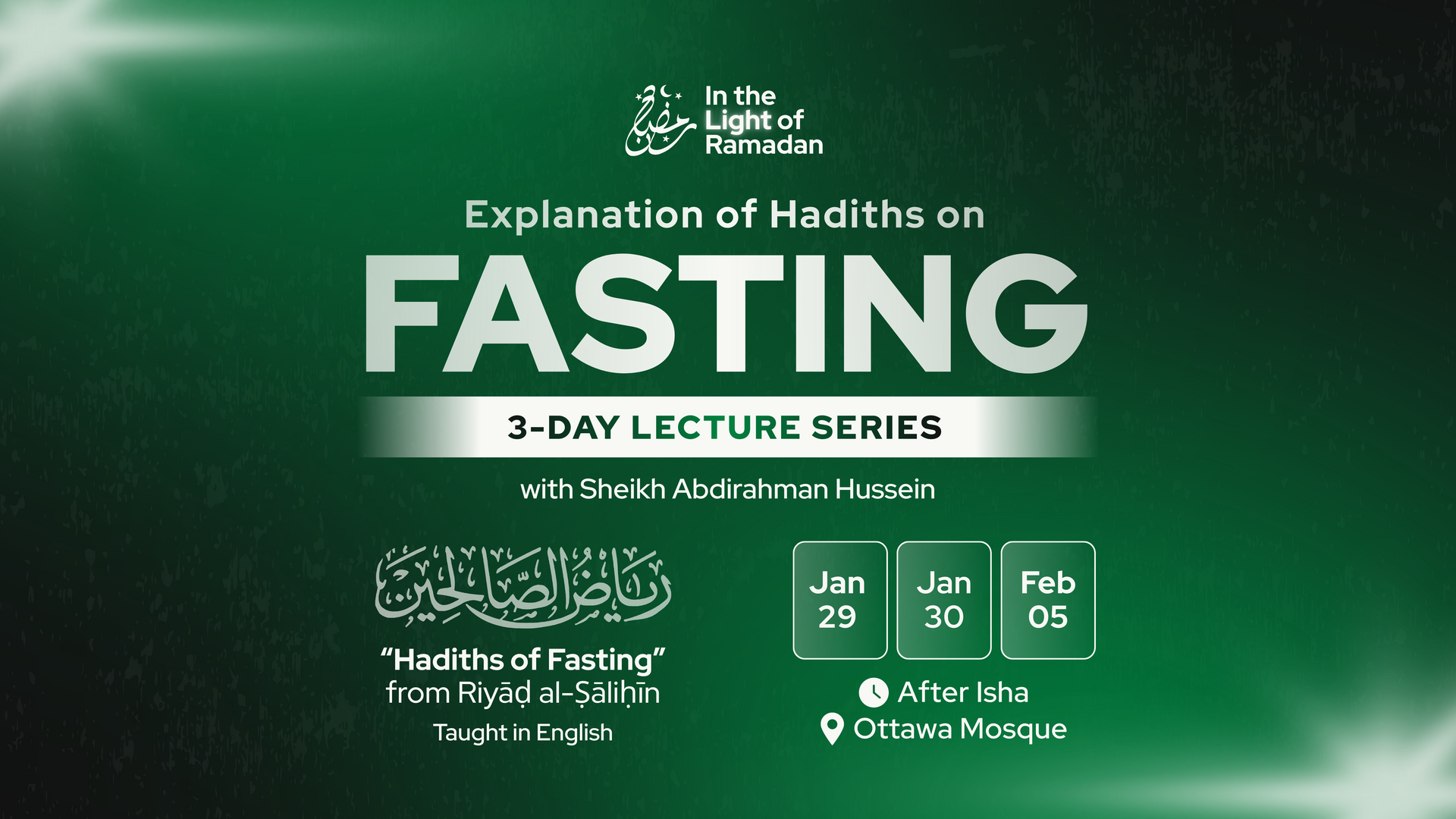 Lecture Series: Hadiths on Fasting