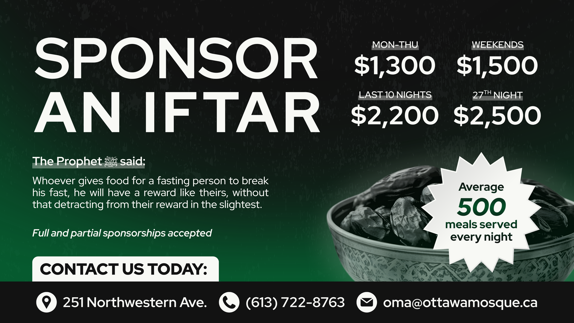 Sponsor an iftar