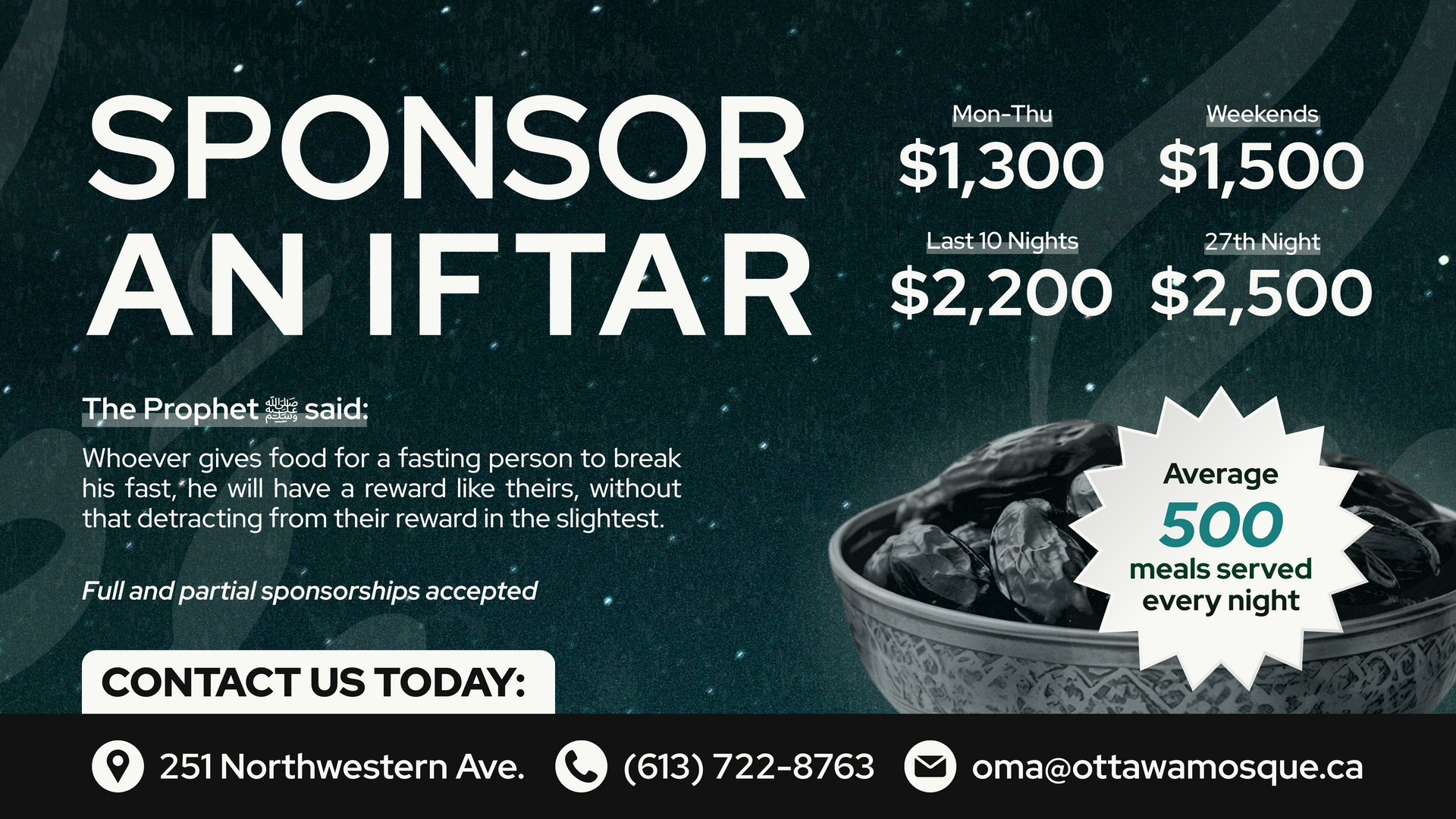 Sponsor an iftar