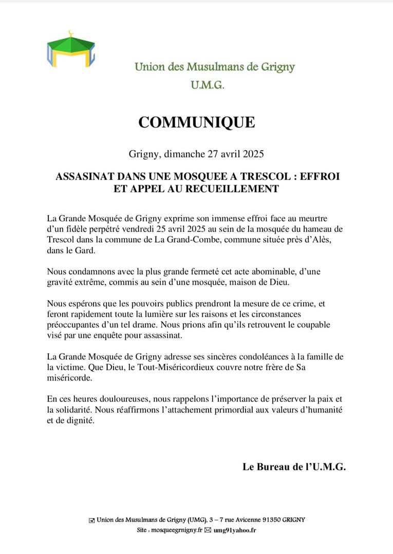 Communiqué  du 27/04/2025