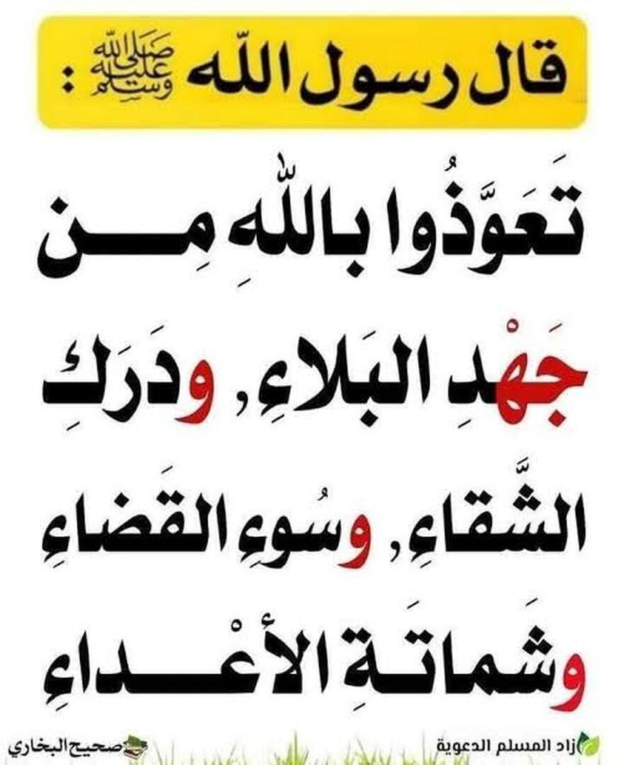 تعوذوا بالله من جهد البلاء