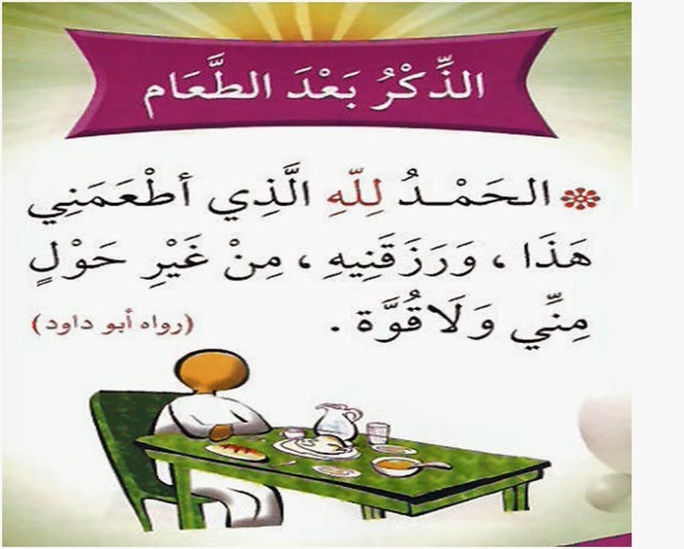 الدعاء بعد الطعام