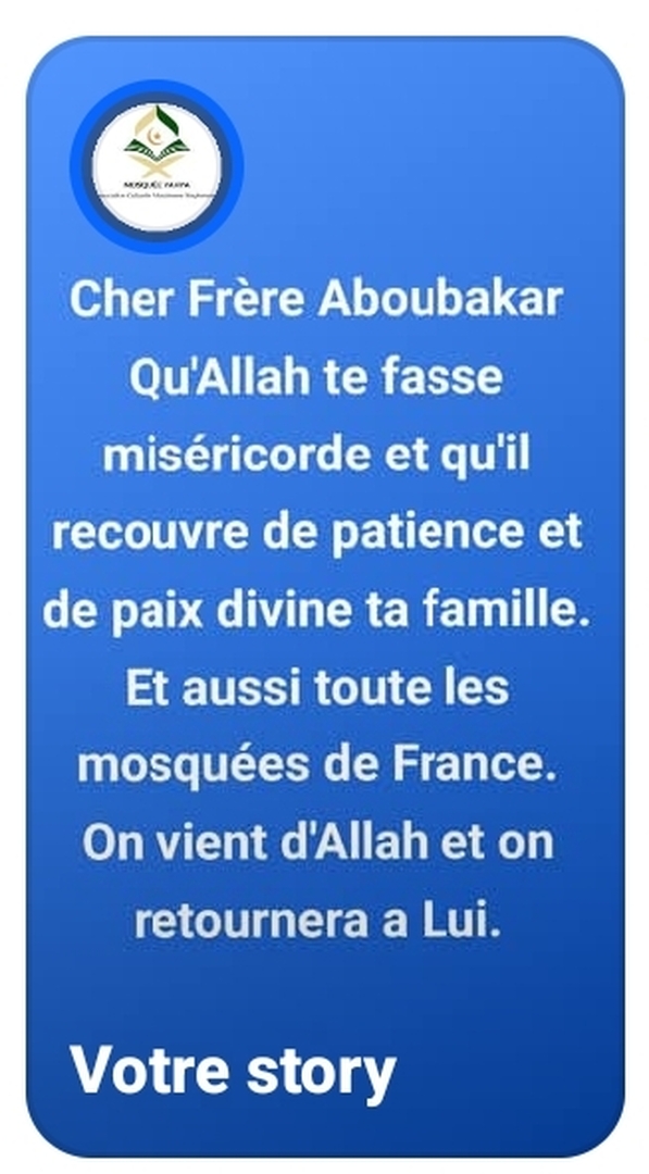 Aboubakar qu Allah te fasse miséricorde
