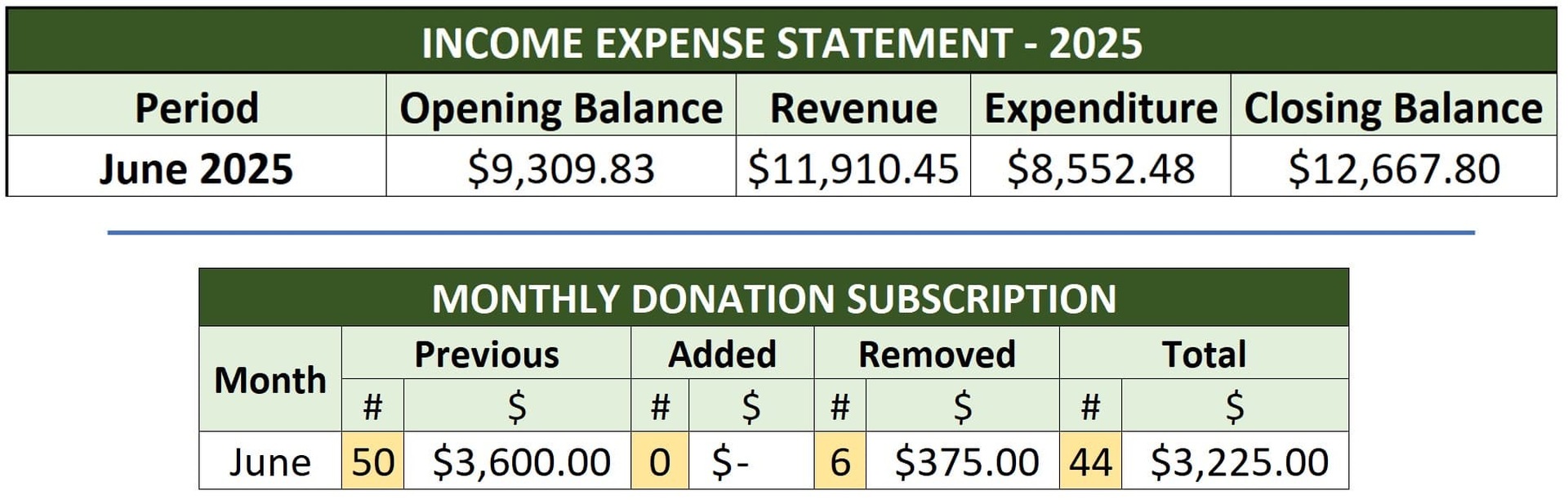 Income Statement Summary