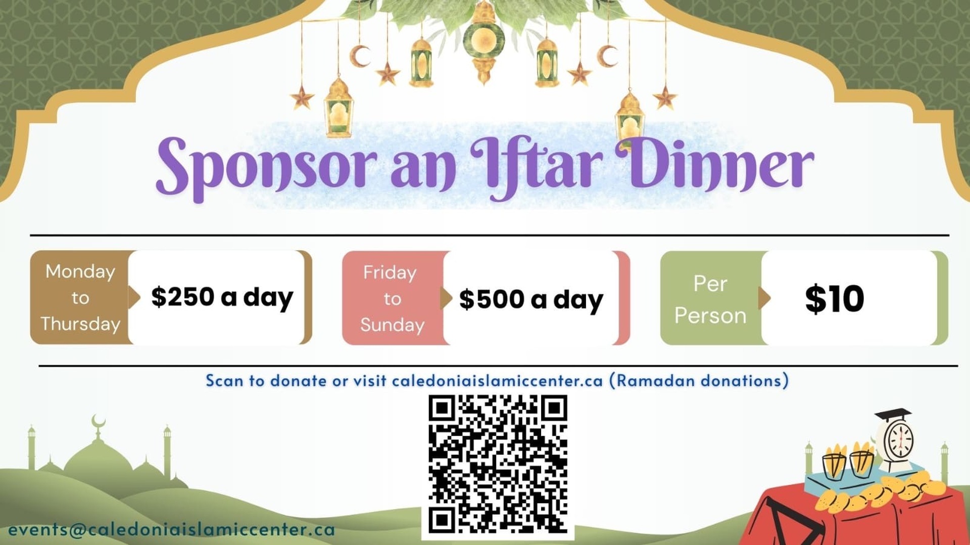 Sponsor an Iftar Dinner